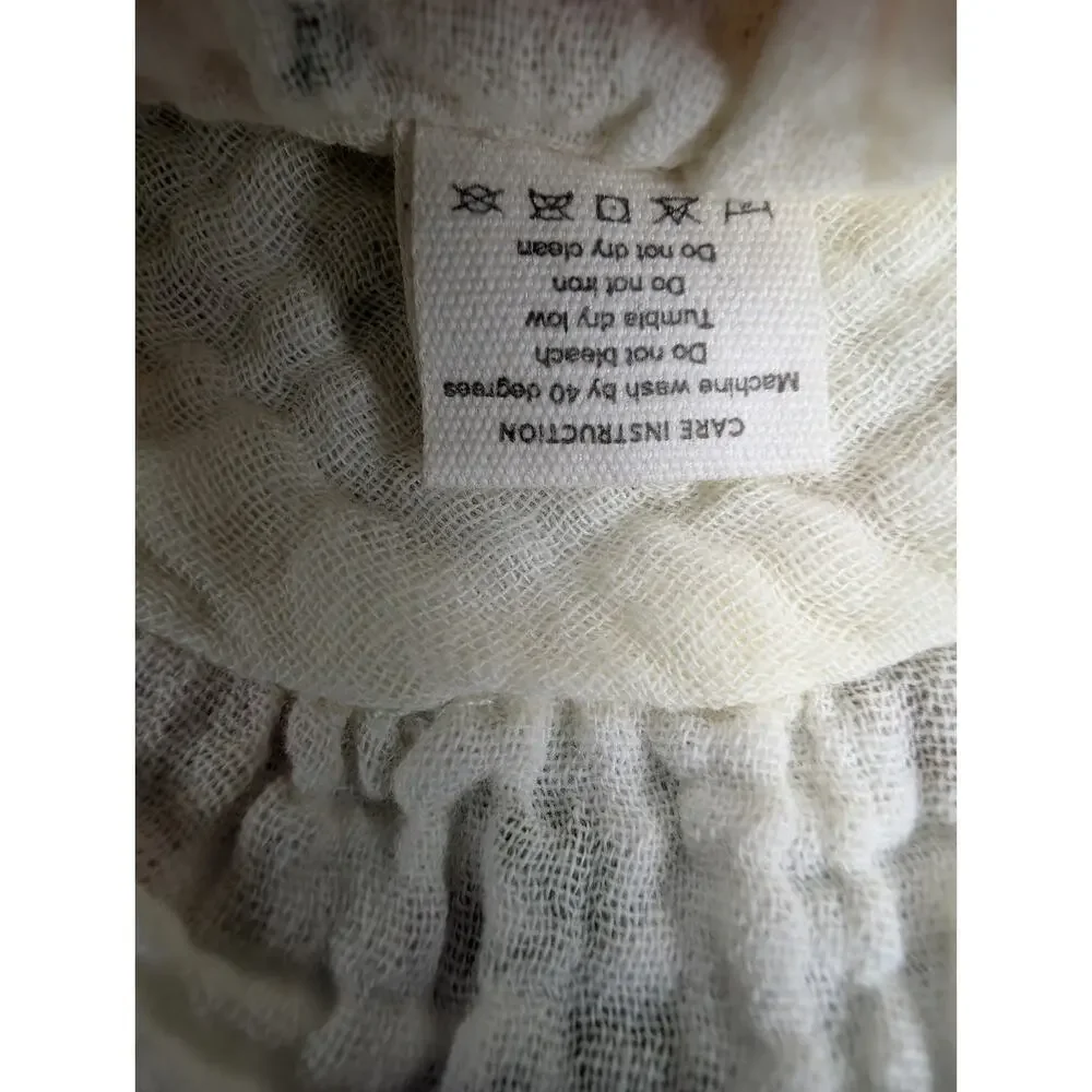 Cotton Gauze Bib Lot of 3 Natural FIber Neutral Graphic Floral Animal Minimal